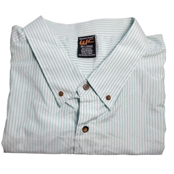 NWT Walnut Creek Men's 3X Short-sleeve Lightweight Button-down, Striped - Picture 1 of 10
